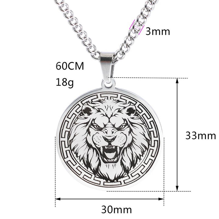 Buddha Stones Animal Titanium Steel Chain Necklace Protection Pendant - image 7