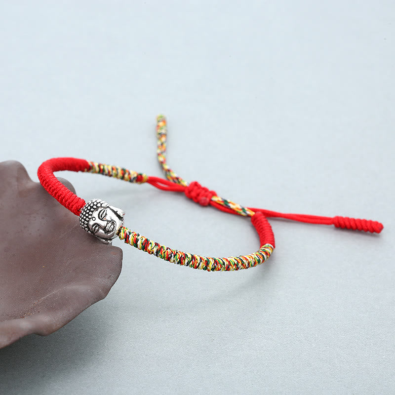 Buddha Stones Handmade Colorful King Kong Knot Buddha Serenity String Bracelet - image 1