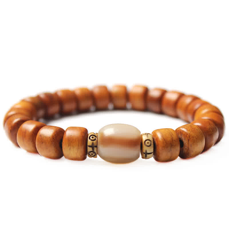 Buddha Stones Tibetan Bone Beads Om Mani Padme Hum Strength Bracelet - 10*8mm - Bone Beads - image 4