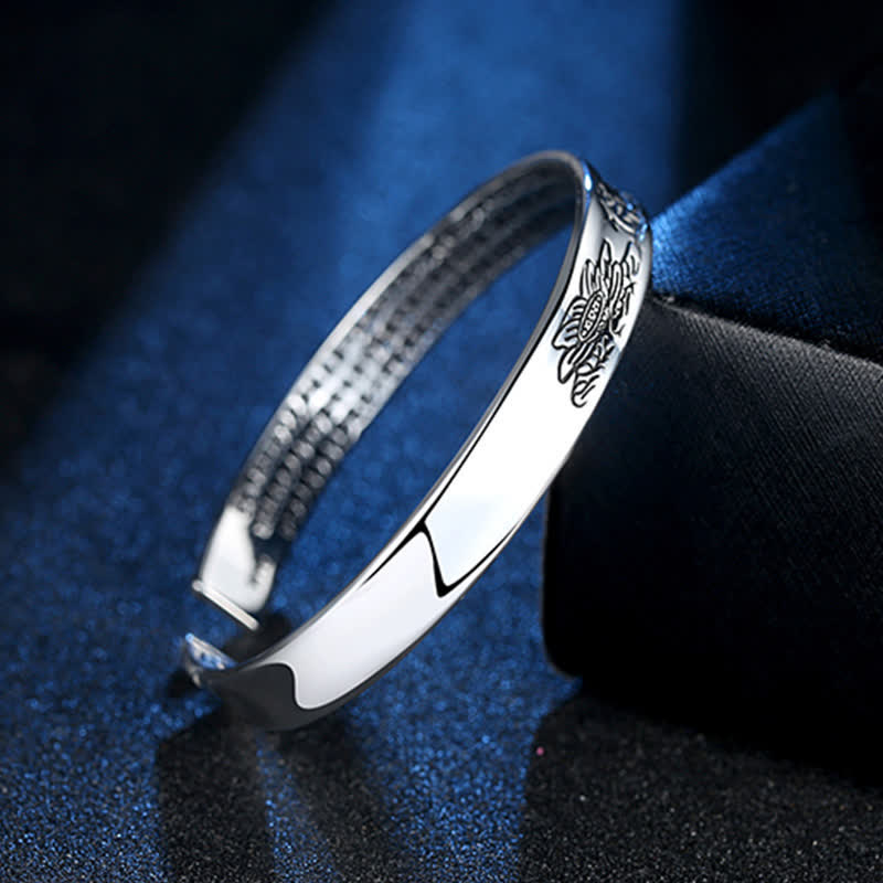 Buddha Stones Heart Sutra Mantra Lotus Peace Copper Cuff Bracelet Bangle - image 6