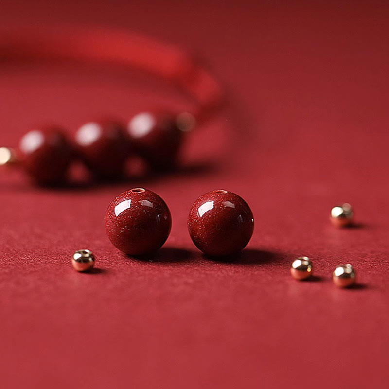 Buddha Stones Natural Lucky Cinnabar Bead Blessing String Bracelet Anklet - image 17