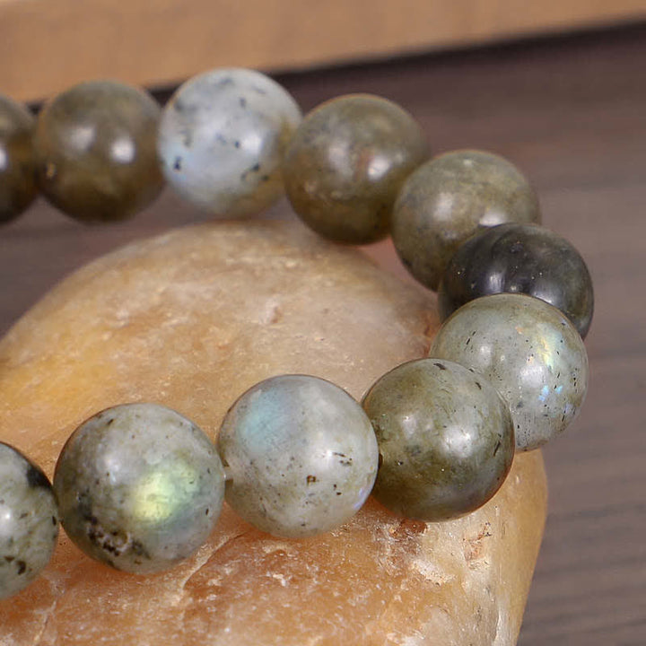 Buddha Stones Natural Labradorite Moonstone Support Healing Beaded Bracelet - image 7