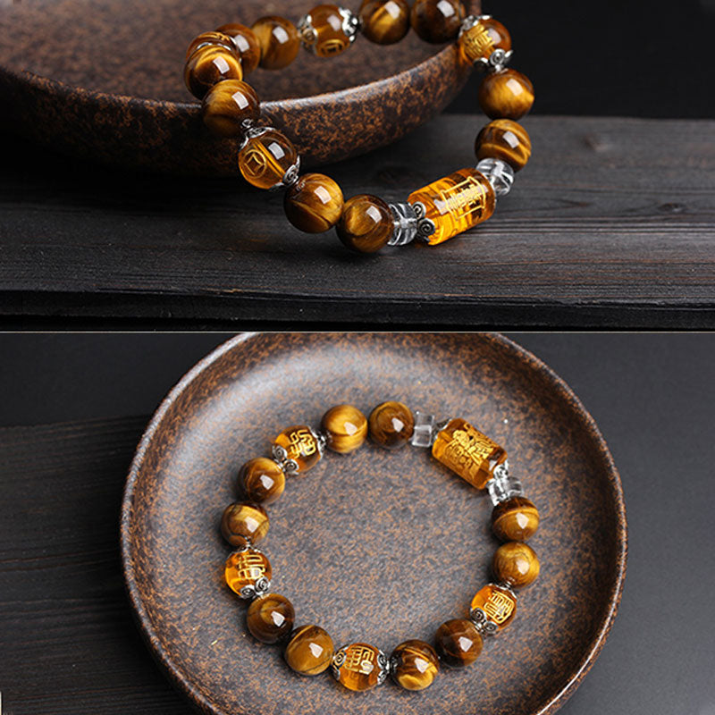 Buddha Stones Tiger Eye Bead Fortune Prosperity Bracelet - image 6