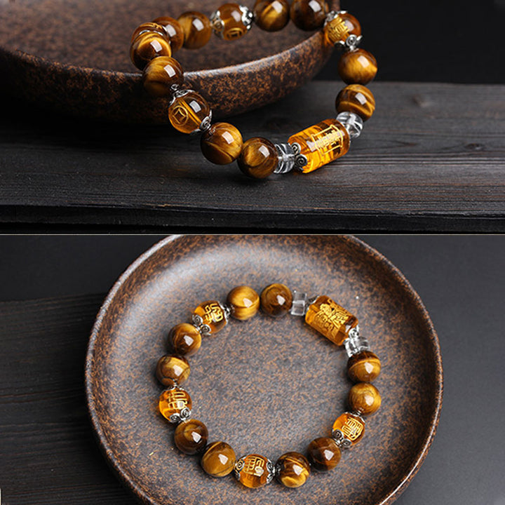 Buddha Stones Tiger Eye Bead Fortune Prosperity Bracelet - image 6