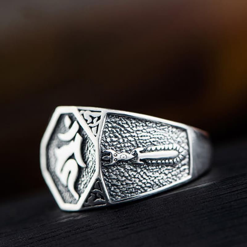 Buddha Stones 925 Sterling Silver Sanskrit Design Carved Protection Adjustable Ring - image 8
