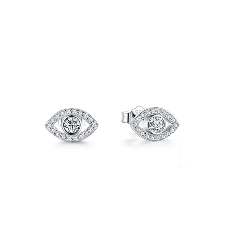 Buddha Stones 925 Sterling Silver Evil Eye Symbol Protection Stud Earrings - image 5