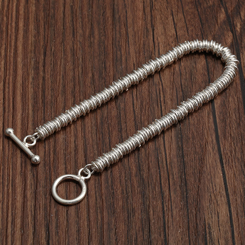 Buddha Stones Simple Circle Pattern Design Luck Chain Bracelet - image 2