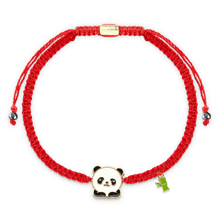 Buddha Stones Tibetan Handmade Panda Bamboo Lucky Red String Bracelet - image 0