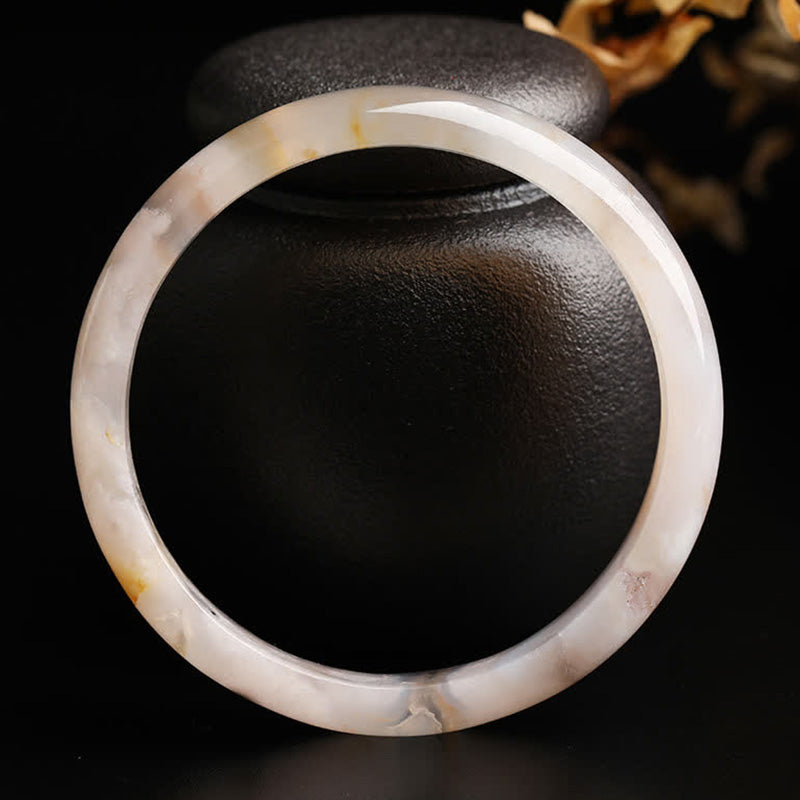 Natural Sakura Agate Peace Bracelet Bangle - image 1