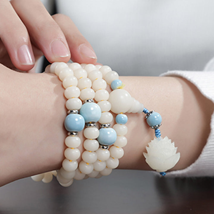 Buddha Stones Bodhi Seed Bead Lotus Blessing Charm Bracelet - image 11