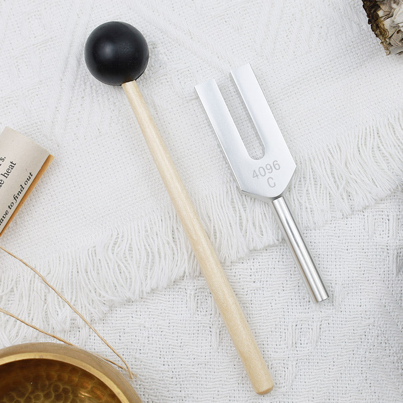 Buddha Stones Tuning Fork 4096HZ Aluminum Alloy Crystal Tuning Fork with Hammer for Chakra Healing - image 3