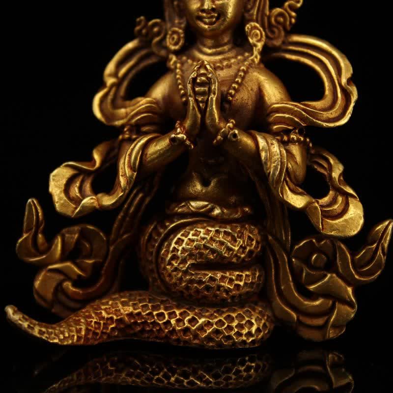 Buddha Stones Bodhisattva Nagarjuna Protection Copper Statue Decoration - image 9