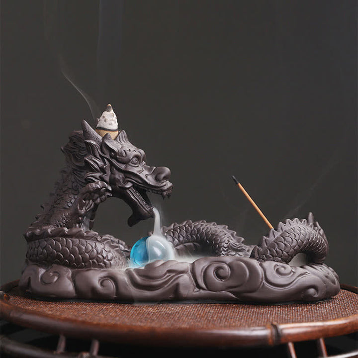 Dragon Playing Ball Flower Protection Incense Burner Decoration - image 2