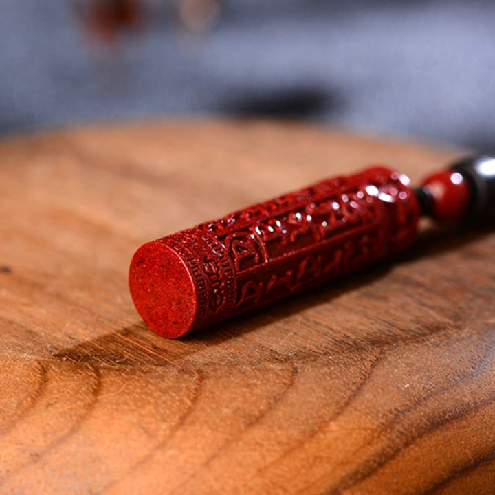Buddha Stones Tibetan Cinnabar Mantra Concentration String Necklace - image 5