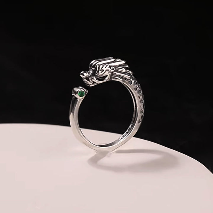 Buddha Stones Vintage Dragon Design Success Strength Adjustable Ring - Dragon(Protection♥Success) - image 0