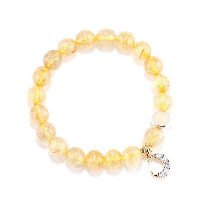 Citrine Luck Protection Moon Charm Bracelet - Citrine - image 0