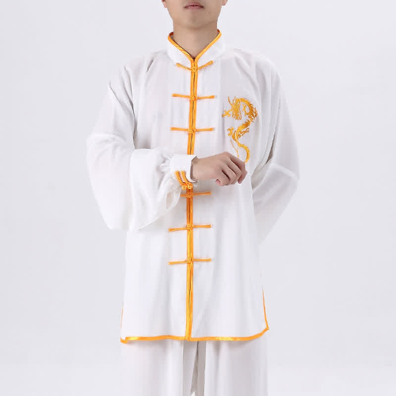 Buddha Stones Dragon Embroidered Qi Gong Zen Spiritual Practice Meditation Prayer Uniform Unisex Clothing Set - image 2