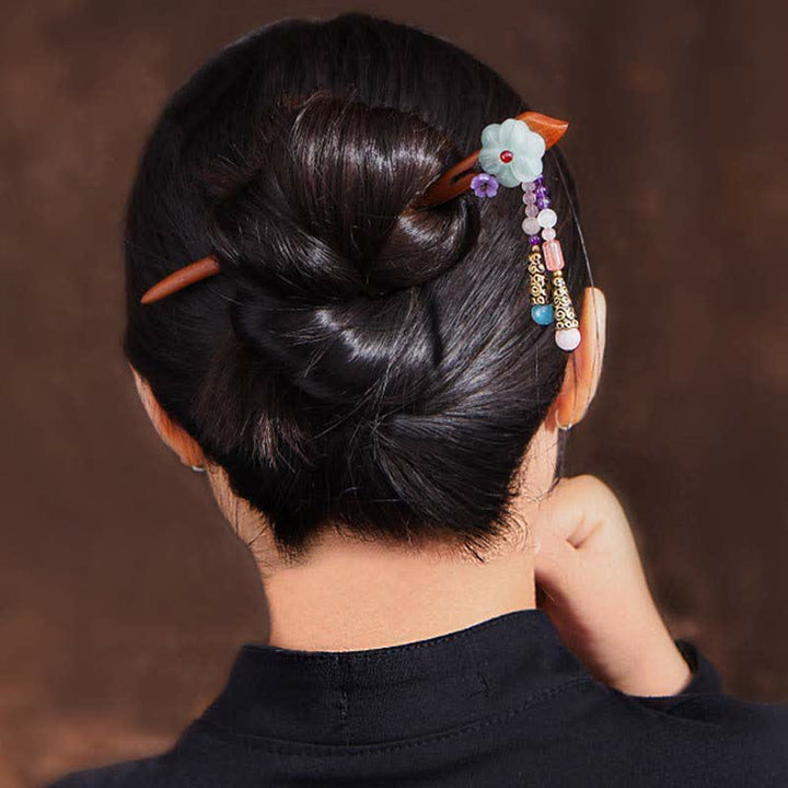 Red Sandalwood Amethyst Aventurine Protection Hairpin Decoration - image 6