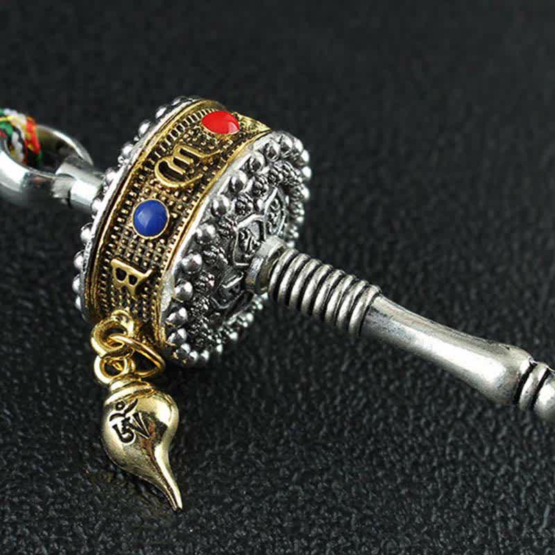 Tibet Om Mani Padme Hum Prayer Wheel Peace Rotatable Bag Car Hanging Decoration - image 15