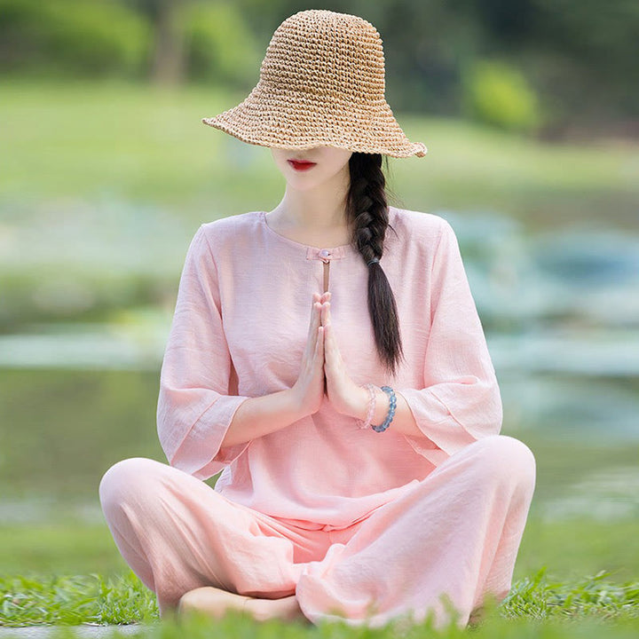 Tai Chi Meditation Prayer Zen Spiritual Morning Practice Clothing Women's Set - image 20