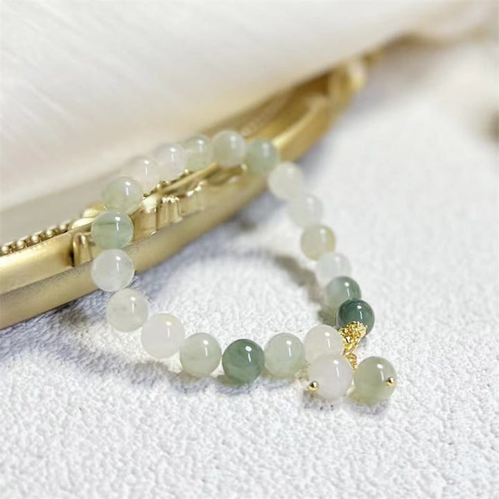 Buddha Stones Natural Gradient Jade Abundance Luck Bead Charm Bracelet - image 3