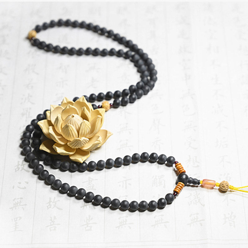 Buddha Stones Tibetan Mala Cypress Bodhi Seed Red Agate Healing Bracelet - image 1