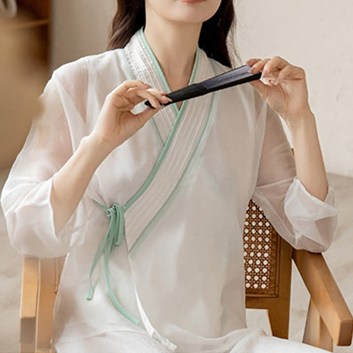 Buddha Stones Retro Prayer Zen Spiritual Meditation Practice Chiffon Clothing Women's Set - image 11