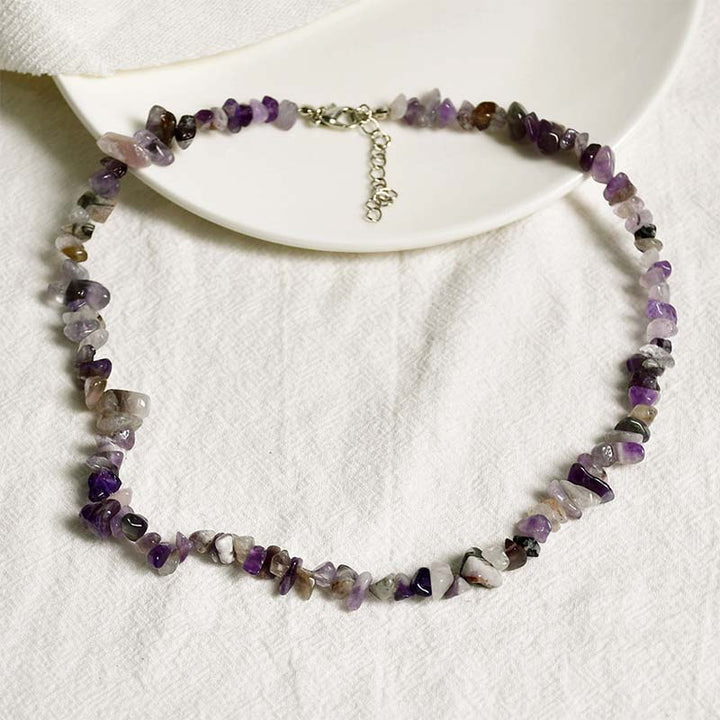 Buddha Stones Natural Crystal Stone Luck Necklace - Amethyst - image 10