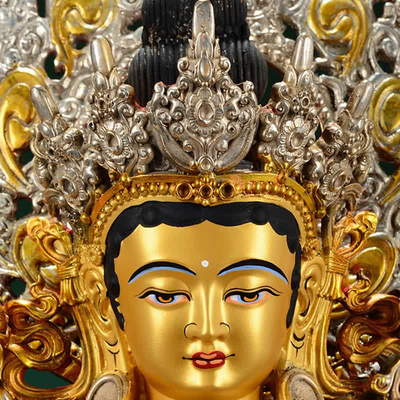 Buddha Stones Bodhisattva Green Tara Hope Copper Statue Decoration - image 8