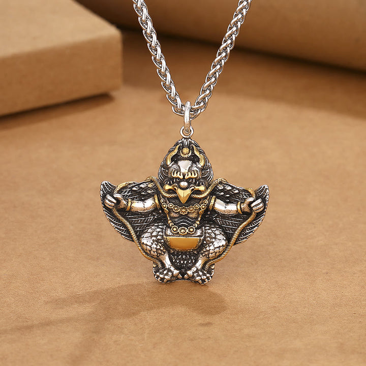 Buddha Stones Tibet Garuda Bird Copper Protection Necklace Pendant - Garuda(Wisdom♥Protection) - image 0