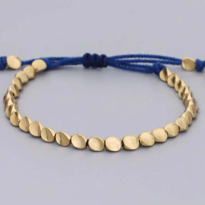 Buddha Stones 3 PCS Tibetan Copper Beads Healing Protection Luck Bracelet Set - image 7