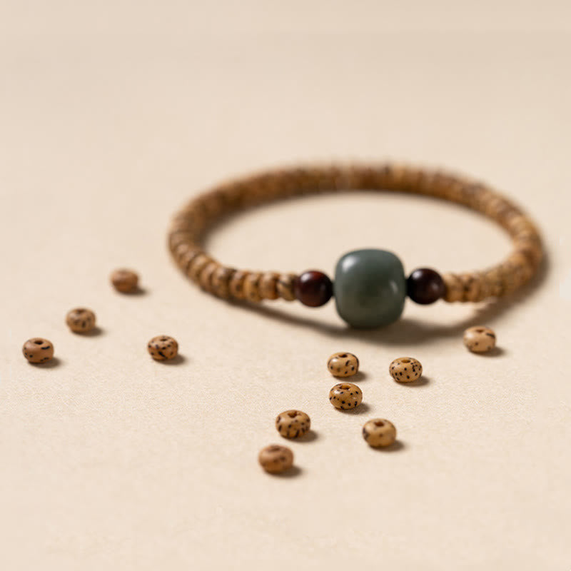 Buddha Stones Bodhi Seed Small Leaf Red Sandalwood Wisdom Bracelet - image 6