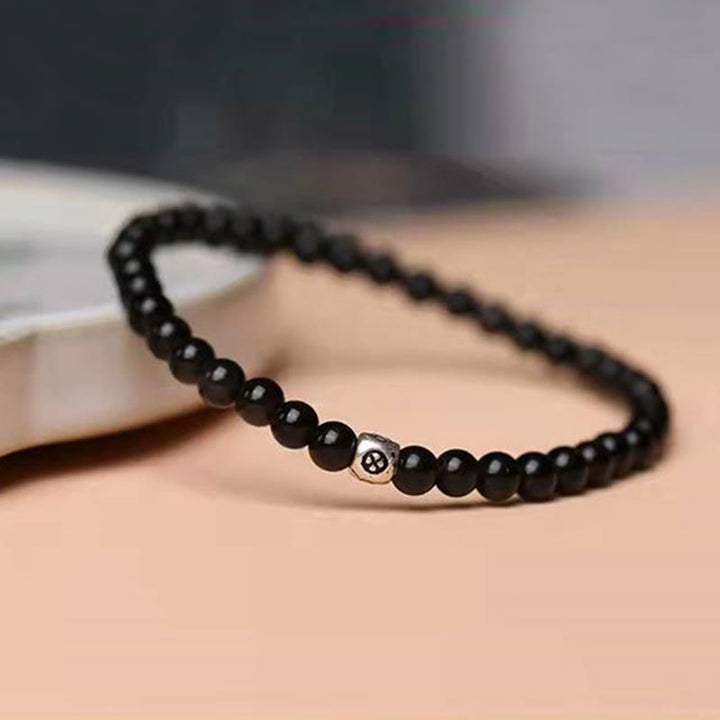Buddha Stones Natural Black Obsidian Smoky Quartz Purification Strength Bracelet - image 3
