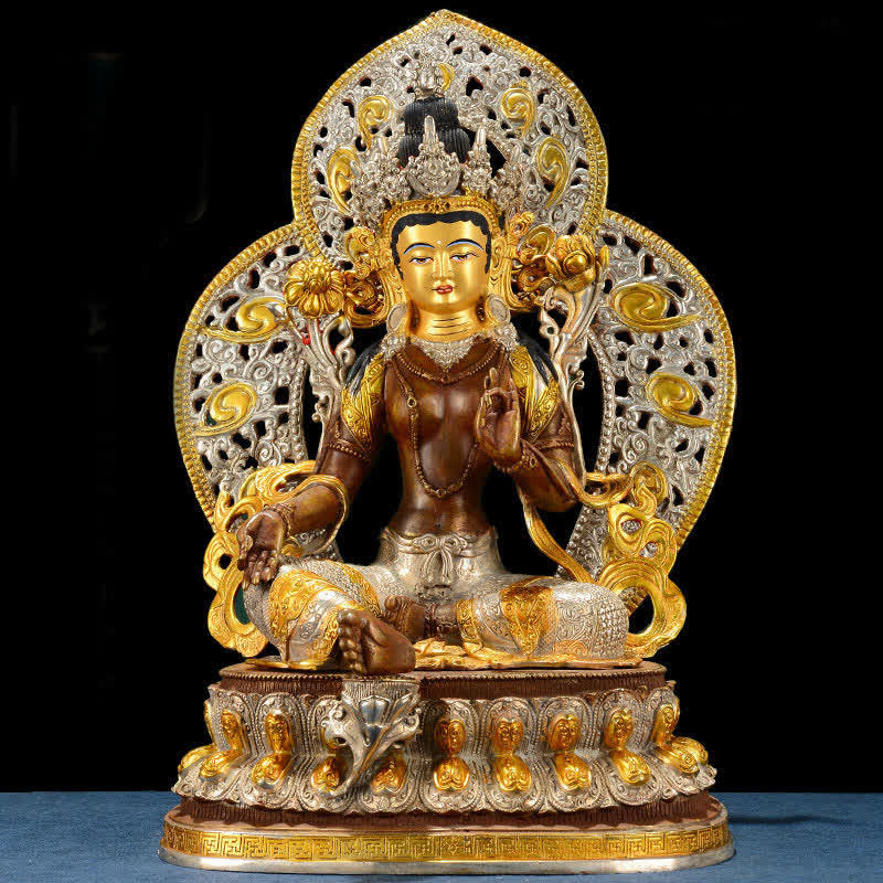 Buddha Stones Bodhisattva Green Tara Hope Copper Statue Decoration - image 3