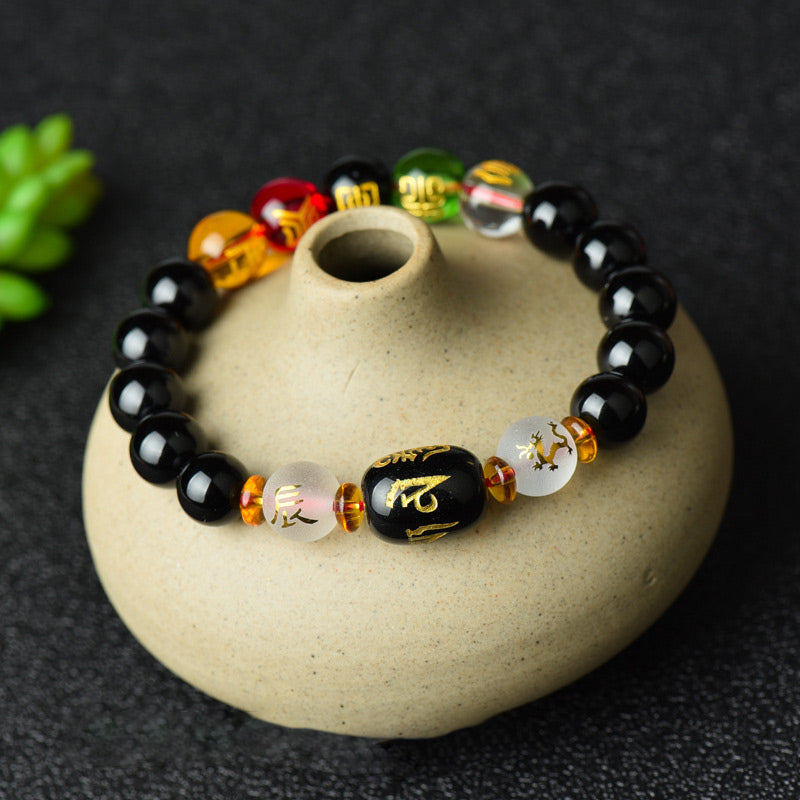 Tibetan Black Onyx Luck Bracelet - image 0