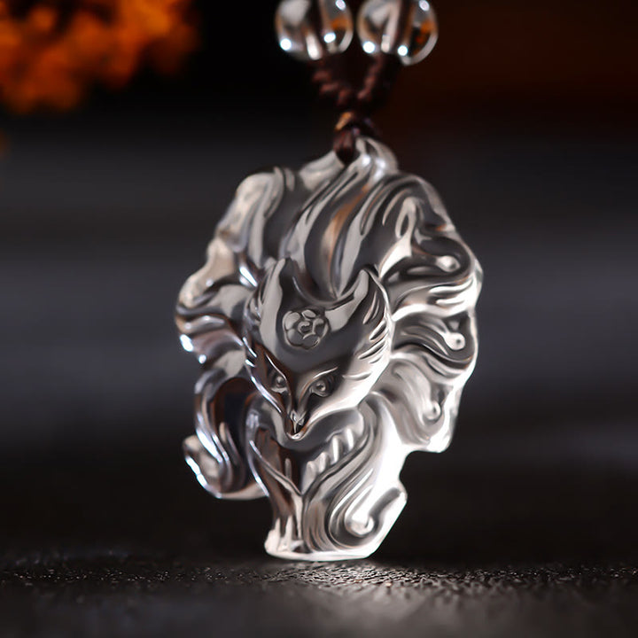 Buddha Stones Natural Amethyst White Crystal Citrine Nine Tailed Fox Luck Necklace Pendant - White Crystal(Protection♥Healing) - Nine Tailed Fox - image 13
