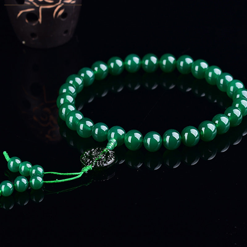 Buddha Stones Natural Green Agate Wrist Mala Manifestation Pocket Mala Car Decoration - image 4