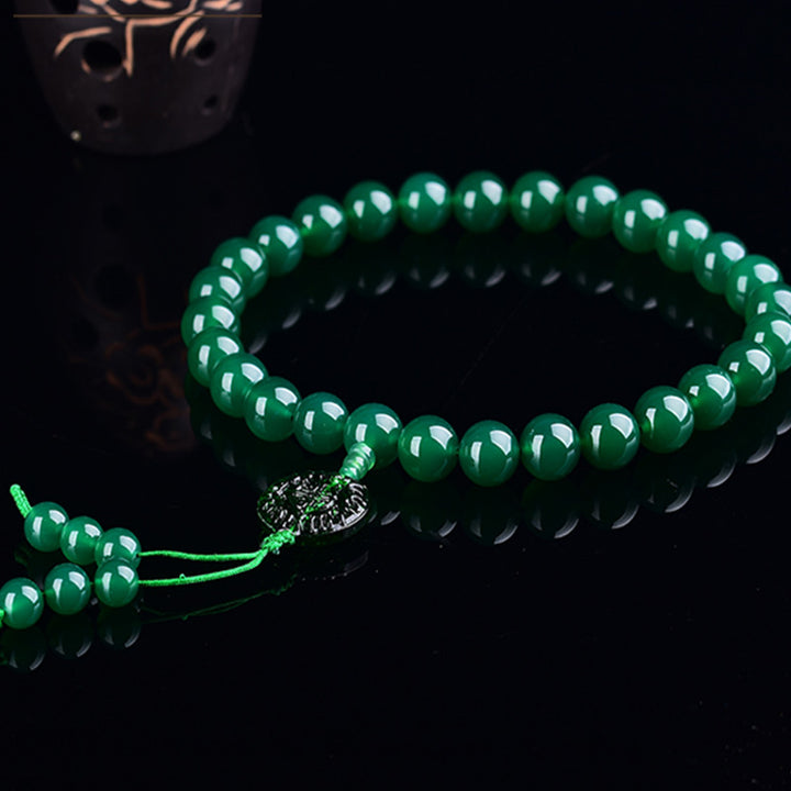 Buddha Stones Natural Green Agate Wrist Mala Manifestation Pocket Mala Car Decoration - image 4