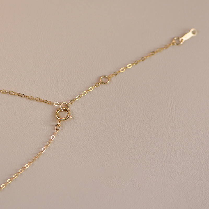 Buddha Stones 14K Gold Plated Pearl Hetian Jade Shell Luck Cat Kitten Necklace Pendant - image 9