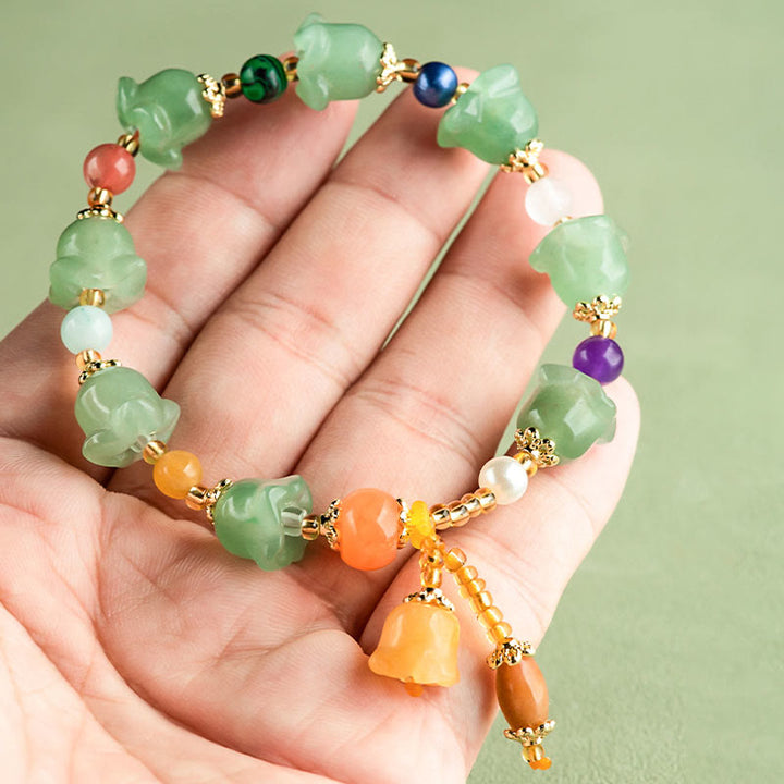 Buddha Stones Green Aventurine Magnolia Flower Luck Bracelet - image 7