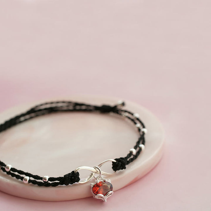 Buddha Stones Love Heart Infinity Symbol Braided String Anklet - image 10