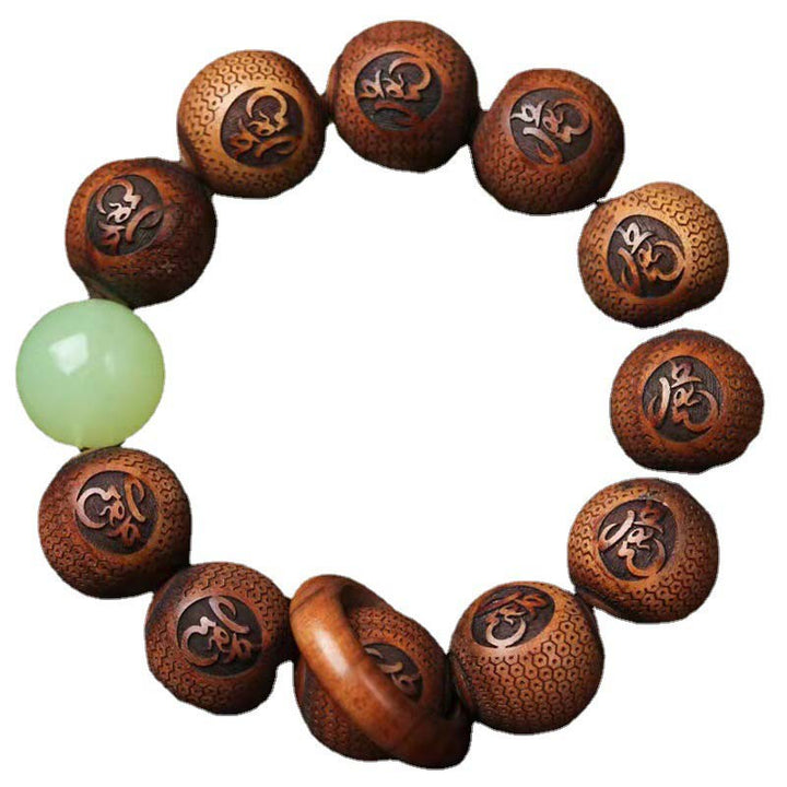 Buddha Stones Tibetan Rosewood Engraving Tiger Protection Bracelet - image 6