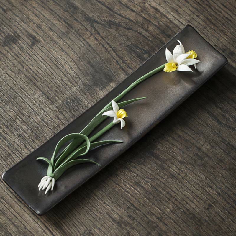 Buddha Stones Lotus Peony Rose Flower Ceramic Spiritual Incense Burner - image 10