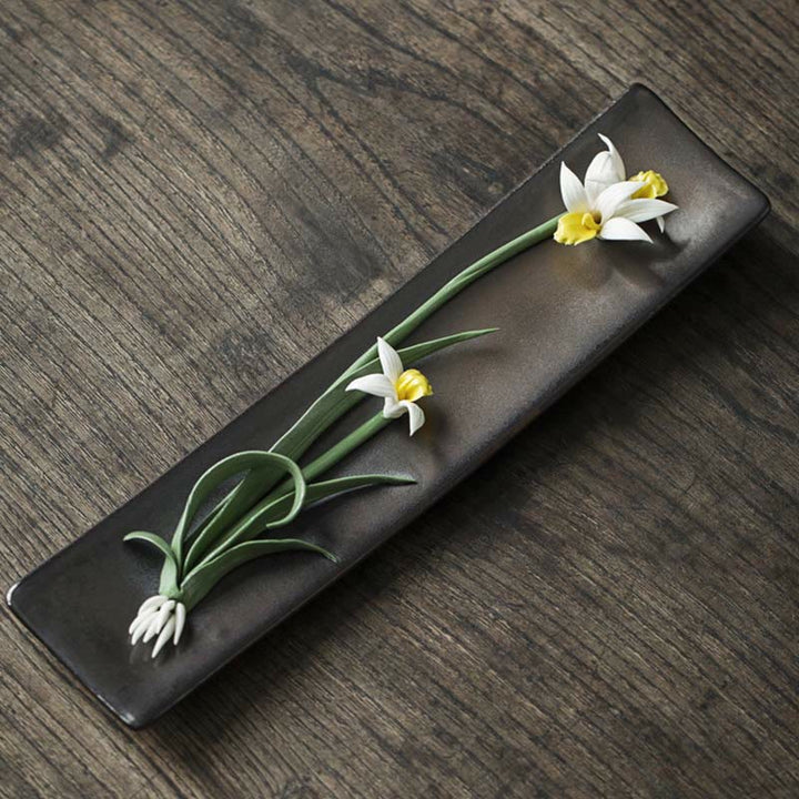 Buddha Stones Lotus Peony Rose Flower Ceramic Spiritual Incense Burner - image 10