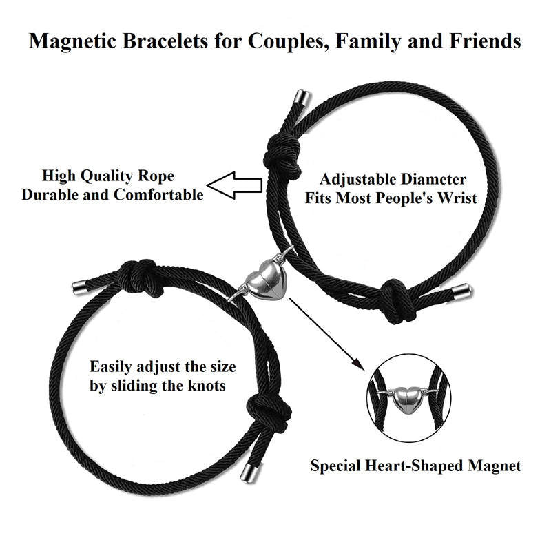 2Pcs Love Magnetic Couple String Strength Bracelet - image 18