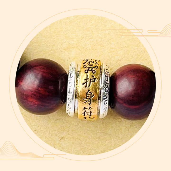 Buddha Stones Small Leaf Red Sandalwood Amulet Protection Bracelet - image 7