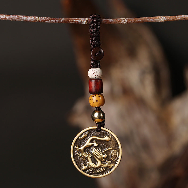 Chinese Zodiac Copper Luck Keychain Decoration - Dragon - image 5