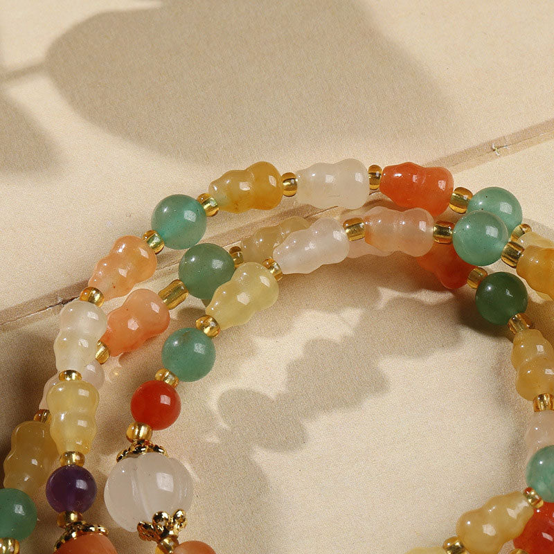 Buddha Stones Golden Silk Jade Gourd Wealth Bracelet - image 3