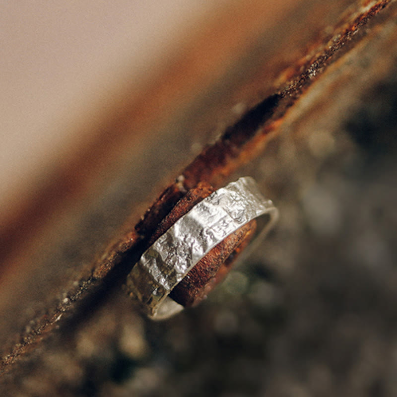 Buddha Stones 925 Sterling Silver Simple Design Blessing Couple Ring - 5mm - image 6