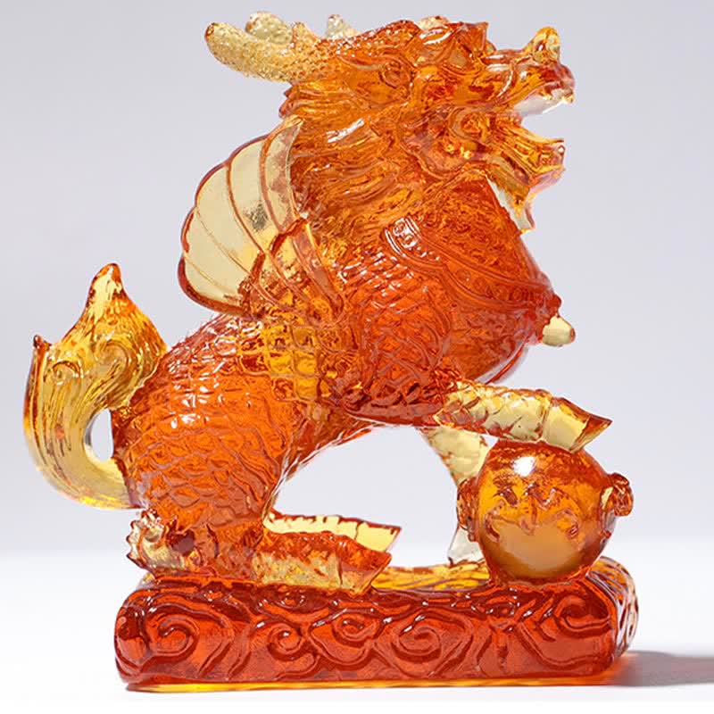 Buddha Stones Feng Shui Kirin Handmade Liuli Crystal Art Piece Fortune Home Office Decoration - image 9